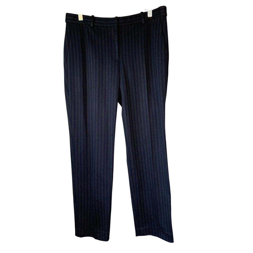 Theory Women's Navy Pinstripe Viscose Blend Dress Pants Size‎ 6